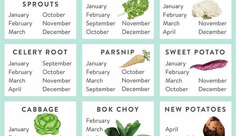 seasonal fruits and vegetables by month chart