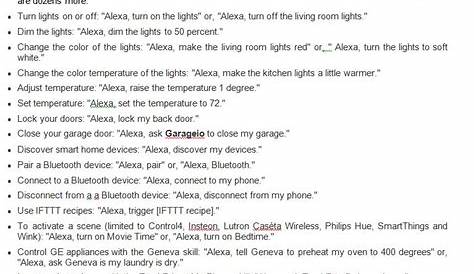 Printable List of Alexa Commands That are Adaptable | Tristan Website