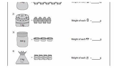 Weight of Single Item | Measurement worksheets, 2nd grade worksheets