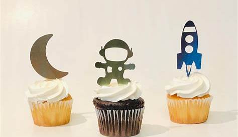 Astronaut Cupcake Topper Outer space Cupcake Topper | Etsy