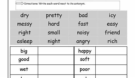 Free Printable Antonym Worksheets - Printable Worksheets