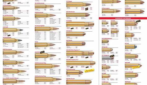 handgun ammunition size chart