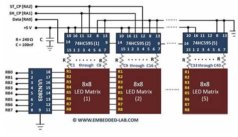led matrix display circuit diagram