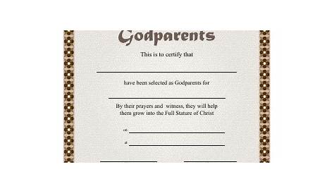 printable godparent certificate template
