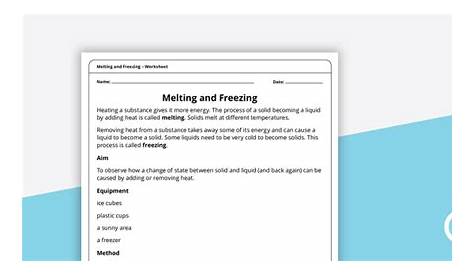 Melting and Freezing – Worksheet Teaching Resource | Teach Starter
