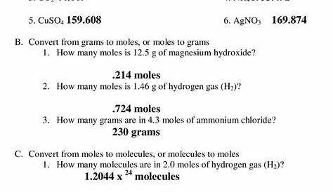 The Best Mixed Mole Problems Worksheet Answers 2023 - Alec Worksheet