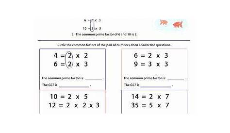 gcf and lcm worksheets grade 6 powerpoint