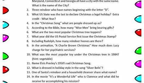 Christmas trivia game. FREE Printable | Christmas Ideas | Christmas