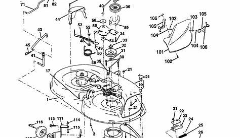 craftsman lt1000 mower deck parts diagram