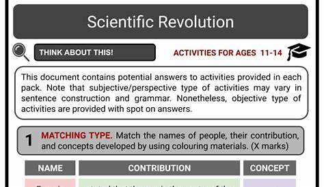 the scientific revolution worksheet answer key