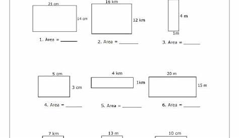 Area of a Rectangle Version 1 | Perimeter worksheets, Area and