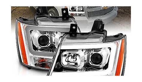 2007-2014 Chevy Suburban/tahoe Led Tube Drl Light Bar Projector Headlights Pair - New for sale