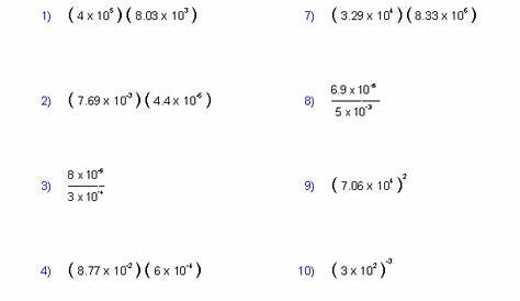 8th Grade Scientific Notation Practice Worksheet - kidsworksheetfun