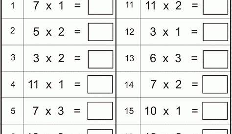 multiplication practice sheets 3rd grade