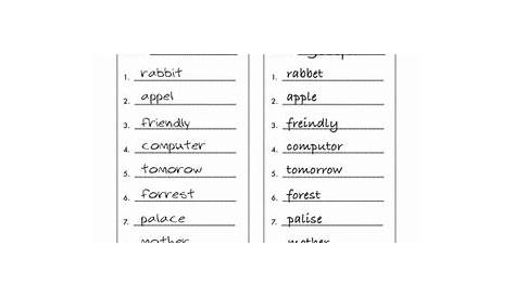 Correct the Spelling | Worksheet | Education.com