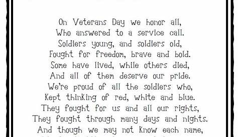 Free Printable Veterans Day Poems - Printable Templates