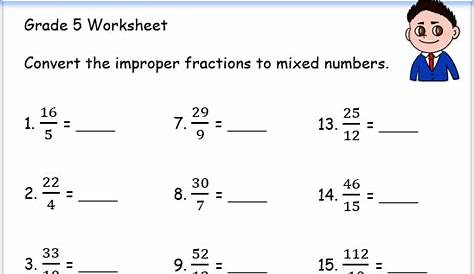 Improper Fraction Worksheets Grade 4 - ZOHAL