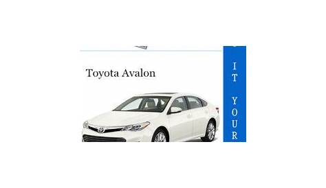 Toyota Avalon Service Manual Pdf