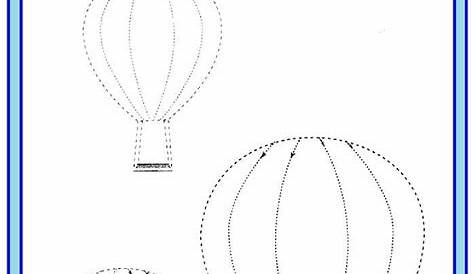 Hot Air Balloon Trace Worksheet - Malvorlage