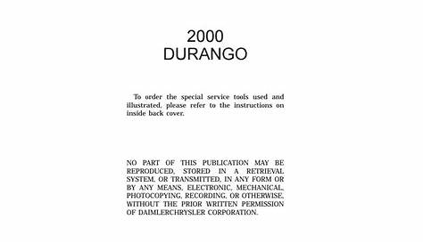 dodge durango service manual free download