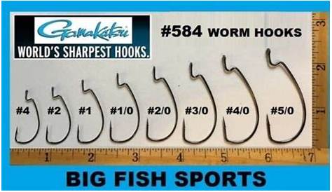 worm hook size chart