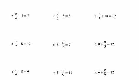 solving linear equations with fractions worksheets