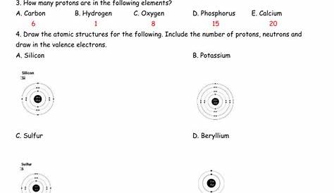 valence electrons worksheet answers