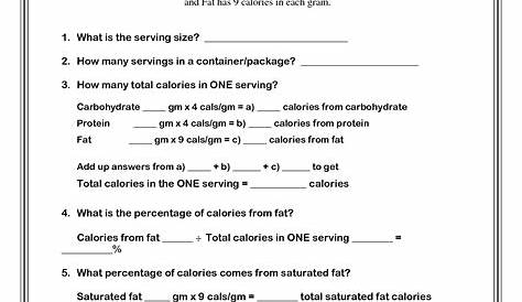health food worksheets
