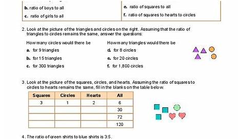 ratios worksheets grade 6