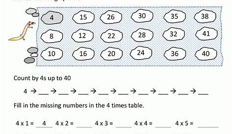 multiplication of 4 worksheets