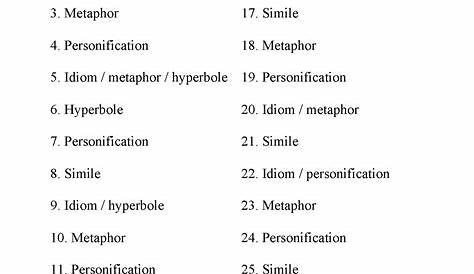 Figurative Language Worksheet 3 | Reading Activity