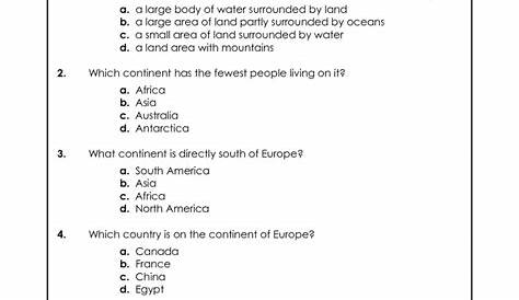 human geography worksheets