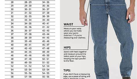 wrangler jeans for women size chart