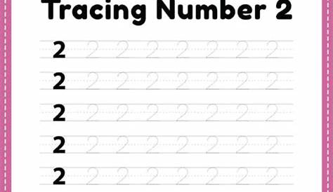Number 2 Trace Worksheet For Toddlers