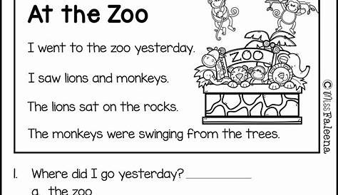 reading worksheets for kindergarten printable
