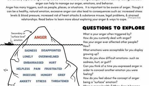 Anger Management Exercises For Adults Pdf – Kidsworksheetfun