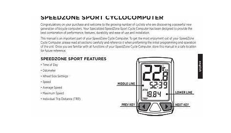 specialized sport speedzone manual