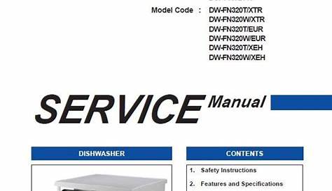 Samsung DW FN320T FN320W Dishwasher Original Service M