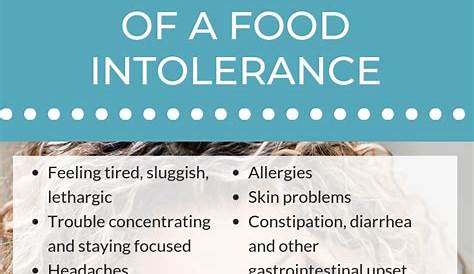 food intolerance symptoms chart