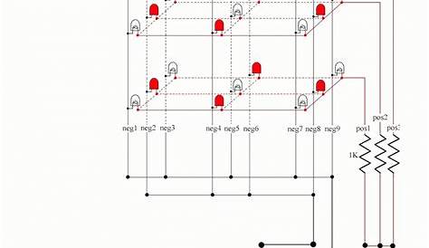 3x3x3 led cube arduino circuit diagram