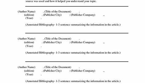 Free APA Annotated Bibliography Template | Bibliography template