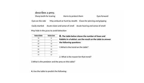 Predator or Prey Worksheet | Teaching Resources