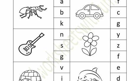 English - Preschool: Initial Sound Worksheet 1
