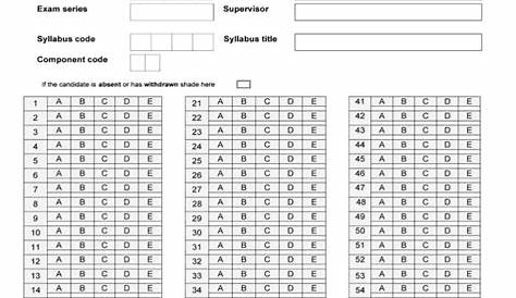 Answer Sheet Template 1 100 Word – Fill Online, Printable For Blank