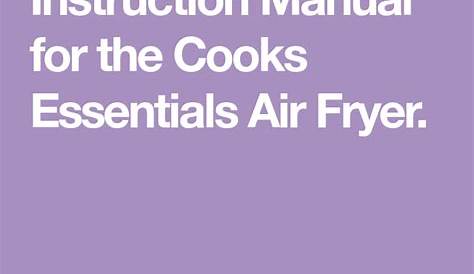 cookworks air fryer manual