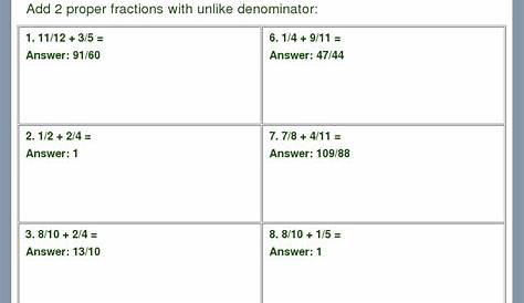 Answer Key Download - Worksheet #18126. CCSS.Math.Content.5.NF.A.1