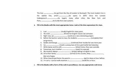 Tense Review Worksheet (Simple Past, Present Perfect, Past Perfect)