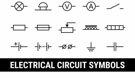 Electrical circuit symbols set flat icons Vector Image