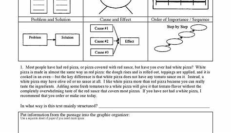 identifying text structure 1 worksheets answer key