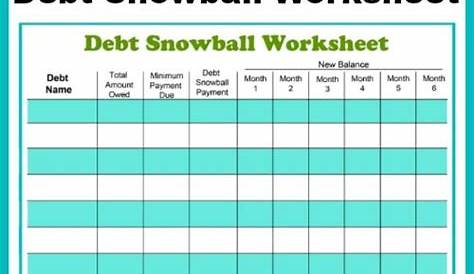 pay off debt budget worksheet